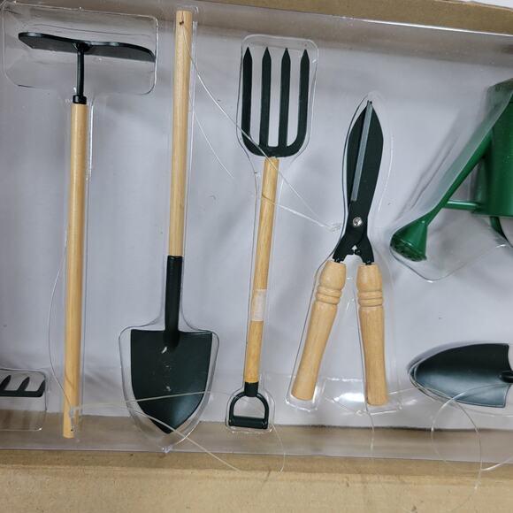 Vtg Department 56 Garden Ornaments Set of 7 Mini Christmas Tree Decor New in Box - Picture 10 of 14